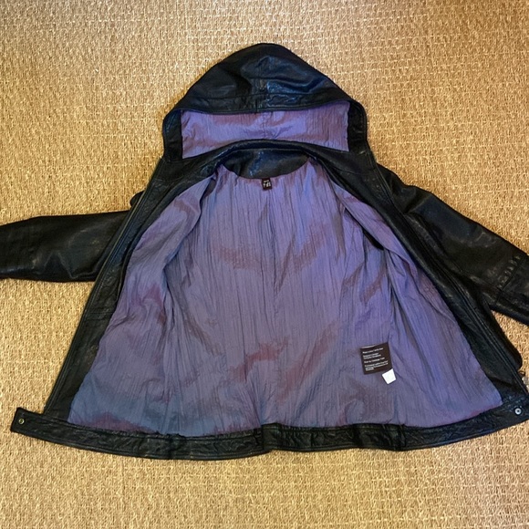 Danier Black Leather Jacket with Hood - Picture 5 of 10